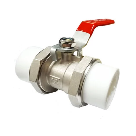 Copper Core Hot Melt Heating Valve, Double Port Ball Valve, Standard Channel(Copper Body Plating, DN25, 25mm Inner Diameter)