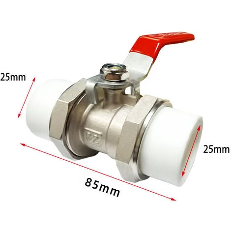 Copper Core Hot Melt Heating Valve, Double Port Ball Valve, Standard Channel(Copper Body Plating, DN25, 25mm Inner Diameter) - Image 2