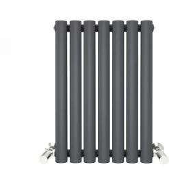 Anthracite Oval Tube 600x413mm Horizontal Single Panel Heated Towel Radiator