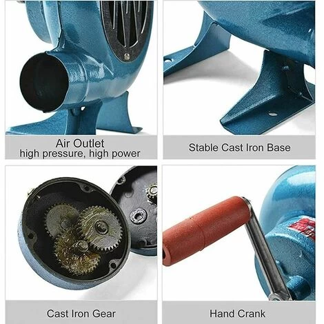 Christmas Gift Hand Crank Forge Blower, Manual Iron Gear Popcorn Blower, Centrifugal Blower, Great Grill Accessories Gift, 120W Christmas Decoration - Image 2