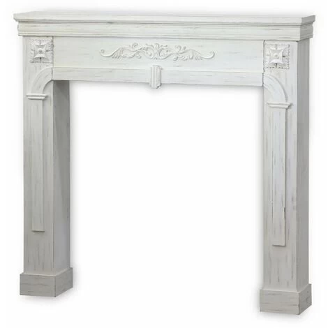 Decorative Fireplace Surround, MDF With Firwood Veneer, 104x17x100cm - Romance - Vintage White - Image 3