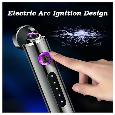 USB Rechargeable Lighter Double Arc Small Flameless Lighter 8.8 1.7cm - Image 3