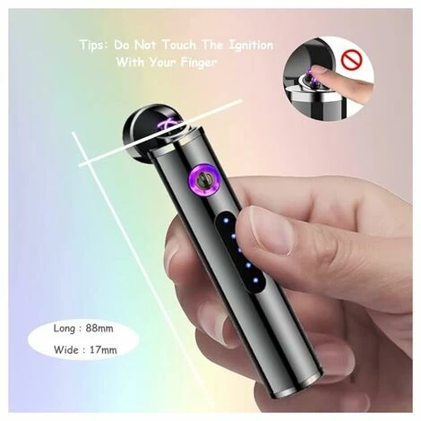 USB Rechargeable Lighter Double Arc Small Flameless Lighter 8.8 1.7cm - Image 4