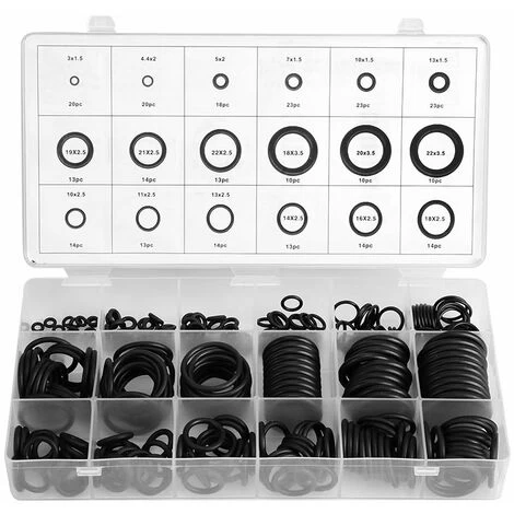 279Pcs/Kit 18 Sizes Rubber O-Ring Washer Assortment Kit, Black O Ring Seal Gaskets Hydraulic Plumbing Gaskets