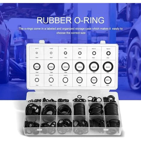 279Pcs/Kit 18 Sizes Rubber O-Ring Washer Assortment Kit, Black O Ring Seal Gaskets Hydraulic Plumbing Gaskets - Image 3