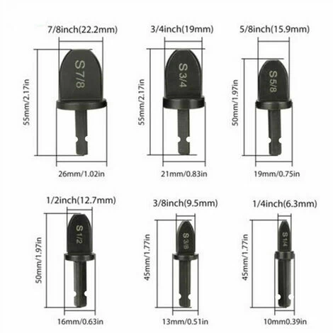 6pcs Pipe Expander Air Conditioner Copper Pipe Expander Stamping Tool Drill Bit Flaring Tool, Flaring Expander - Image 2