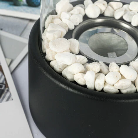 Table Fireplace, Decorative Fireplace Flame Spirit 160x160x270mm White - Image 2