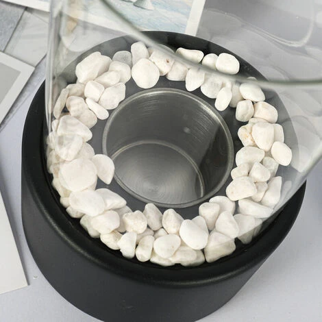 Table Fireplace, Decorative Fireplace Flame Spirit 160x160x270mm White - Image 3