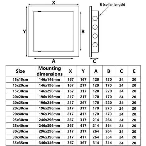 200x300mm Black Front Access Inspection Panel Plastic Concealed Wall Hatch Check Doors - Image 4