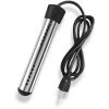 Travel Immersion Heater, Electric Immersion Pool Heater With Stainless Steel Guard For In Ground Pools, Black, One Piece