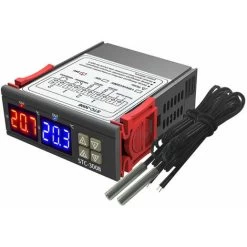 GTA Dual Digital Display Thermostat Temperature Controller With Dual NTC Probe Relay Output, DC 24V - DC 24V