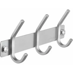 Wall Mount Coat Rack Towel Hook On Rail 304 Stainless Steel 3 Hook Towel Hooks Rust Brushed Wall Mounted, AH203H3-2