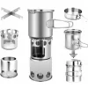Camping Set Outdoor Pot Portable Stainless Steel Camping Pot Set Camping Walking Pot With Wood Burning Stove