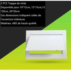 2PCS Inspection Hatch Adjusting Shutters And Doors Premium Quality White ABS Plastic Sizes Selectable. 10X15cm