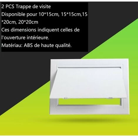 2PCS Inspection Hatch Adjusting Shutters And Doors Premium Quality White ABS Plastic Sizes Selectable. 10X15cm
