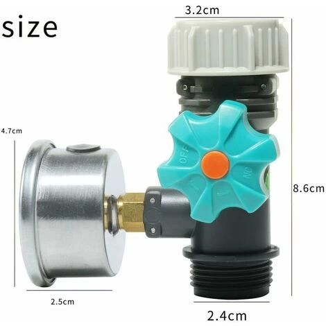 In Adjustable Water Pressure Regulator With Pressure Gauge Greenhouse Garden Irrigation Controller Brass Lead Free Adjustable Water Pressure Reducer With Pressure Gauge - Image 5