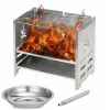 Potable Stainless Steel Collapsible Wood Stove Outdoor Wood Burning Camp Stove With Liquor Tray And Bellows For Picnic BBQ,Silver,