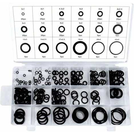 LITZEE O-Ring Assortment 225pcs Rubber O-Ring With Housing