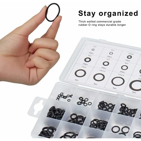 LITZEE O-Ring Assortment 225pcs Rubber O-Ring With Housing - Image 2