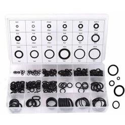 LITZEE O-Ring Seal O-Ring Kit, 225 Anti-Vibration Rubber Washer 18 Sizes O-Ring Assortment Kit Seal Ring Set, O-Ring Washer Kit Seal Assortment Kit (Black)
