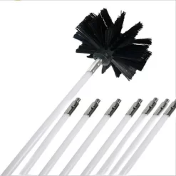 Professional Unlined Duct Sweeping Kit Starting Spring Hedgehog Flat Steel Metal Tips Chimneys Stoves Boilers Gutters Pipes, (40010) Mm6 Rod + 1 Brush Head