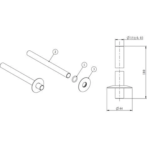 180mm Radiator Valve Pipes And Collars Easy Fit Packs Plumbing Tubes Brass Chrome - Image 2