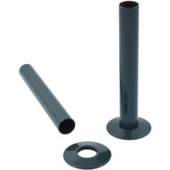 180mm Radiator Valve Pipes And Collars Easy Fit Packs Plumbing Tubes Brass Anthracite