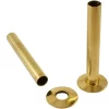 180mm Radiator Valve Pipes And Collars Easy Fit Packs Plumbing Tubes Polished Brass