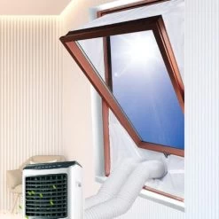 Air Conditioner Caulking Kit - Window Seal For Mobile Air Conditioners And Tumble Dryers - Air Exchange Protection With Zipper For Window Up To 460CM