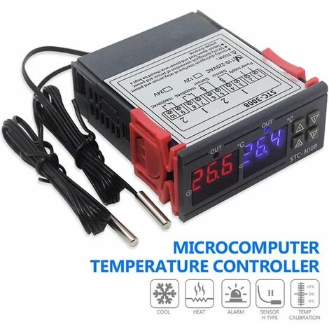 Dual Probe Intelligent Digital Temperature Controller For Computer Thermostat Display (DC 12V) - Image 2