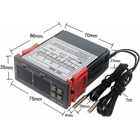 Dual Probe Intelligent Digital Temperature Controller For Computer Thermostat Display (DC 12V) - Image 4