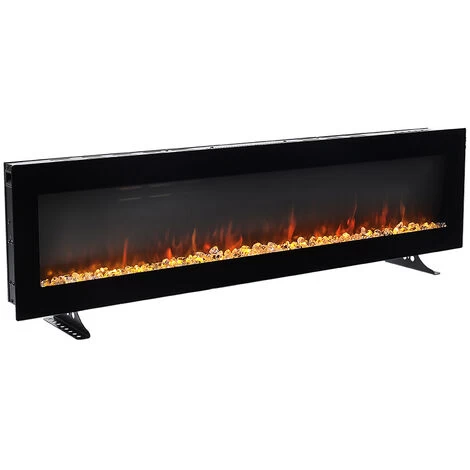 Livingandhome 40 Inch Wall Mounted Freestanding Electric Fireplace 9 Flame Colors With Remote Control - Image 4