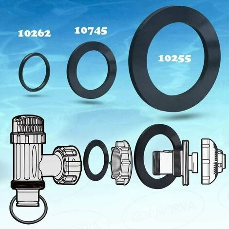 28621RP Set Of Gaskets For Shut-off Valves And Strainer Large Model, 10255 10745 10262, For Intex - Image 5