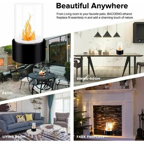 Portable Bioethanol Tabletop Fireplace, Cross Circle Ethanol Fireplace - Image 2
