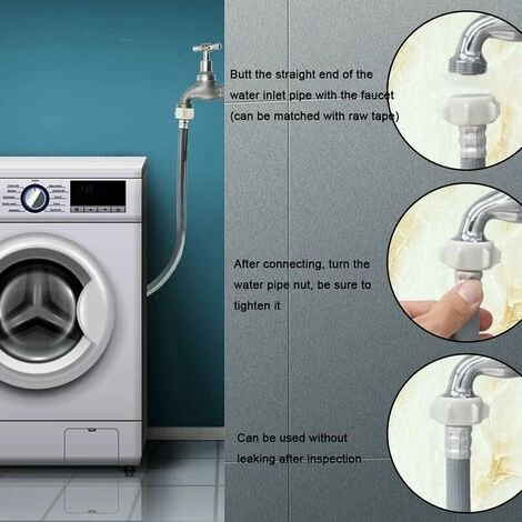 Washing Machine Water Hose 2m Inlet Hose Extension Water Hose, 25mm 3/4 Inch Angle/Straight Water Inlet Hose, For Dishwashers, Washing Machines - Image 3