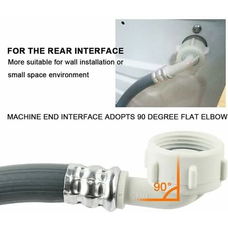 Washing Machine Water Hose 2m Inlet Hose Extension Water Hose, 25mm 3/4 Inch Angle/Straight Water Inlet Hose, For Dishwashers, Washing Machines - Image 4