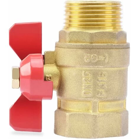 1 Inch Brass Ball Valve With Red Butterfly Handle - Male/female Full Bore DN25 PN16 - Image 4