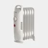 VonHaus Mini Oil Filled Radiator – 800W – H38 X L28 X D14cm – 6 Fin – Small Plug-in Portable Electric Heater – Lightweight Design, Thermostat, Thermal Safety Cut-off – For Small Spaces – White