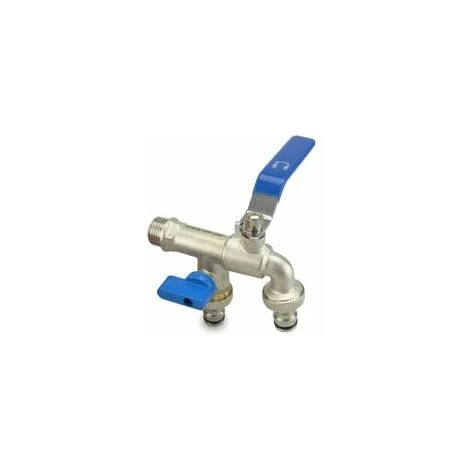 Premium Tap With Double Outlet, 1/2 X 3/4 X 3/4 Dispensing Tap - Rust And Freeze Resistant With 2 Hose Connections For Garden, Washing Machine Or Cisterns. - Image 3