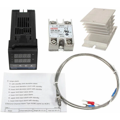 Intelligent Temperature Controller + 1 Meter Probe + 40A Solid State Relay + Fast Heat Dissipation Aluminum Block - Image 2