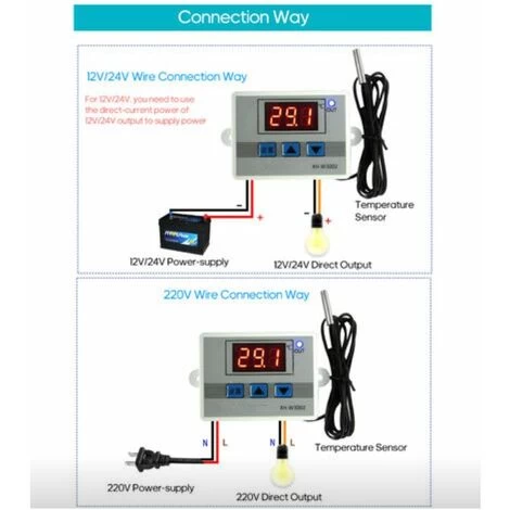 Intelligent Digital Temperature Controller, With Probe, 220V - Image 3