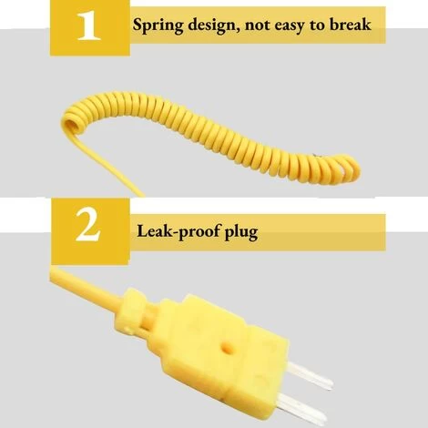 K Type Surface Thermocouple Sensor Probe Handheld Thermal Probe With Insulated Handle For Temperature Testing(Temperature Probe Thermocouple) - Image 2