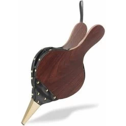 Rose-Wooden Air Blower, Fireplace Blower, Manual Fireplace Blower, Wooden Fireplace Bellows Cast Iron Nozzle With Hanging Cord, For Fireplace, BBQ, Outdoor Camping (Brown)