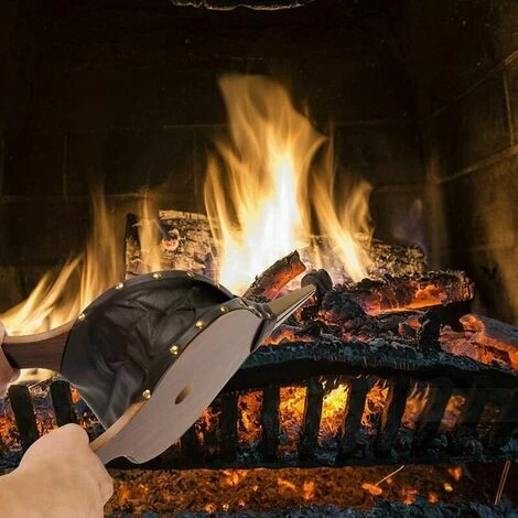 Rose-Wooden Air Blower, Fireplace Blower, Manual Fireplace Blower, Wooden Fireplace Bellows Cast Iron Nozzle With Hanging Cord, For Fireplace, BBQ, Outdoor Camping (Brown) - Image 4