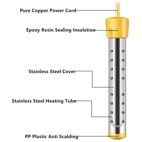 Immersion Water Heater, Submersible Bucket Water Heater With 304 Stainless Steel Guard, Automatic Temperature Control, Portable Water Heater For Swimming Pool, Tub, Bucket - Image 2
