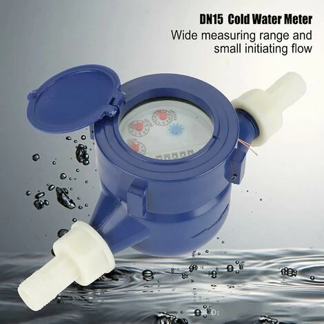 Snow-Cold Water Meter, DN15 Nylon Cold Water Meters, High Quality Wet Table Measuring Tool With Protective Cover For Home Garden Use (Blue) - Image 2