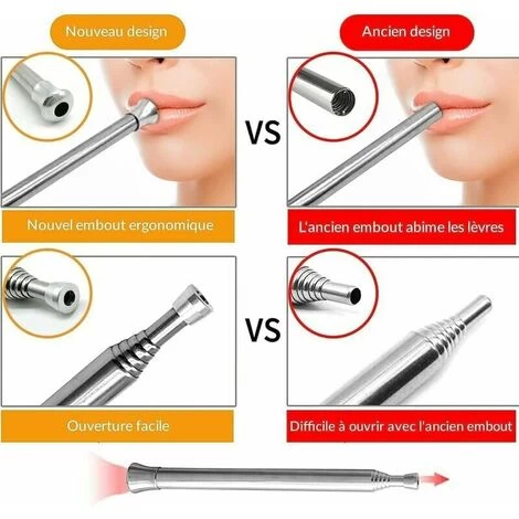 Stainless Steel Straw Bellows - Set Of 2 - Collapsible Telescopic Blow Tube Ergonomic Stainless Steel Nozzle Velvet Bag For Fire Starter Survival Kit Camping Hiking Fireplace Starter - Image 4
