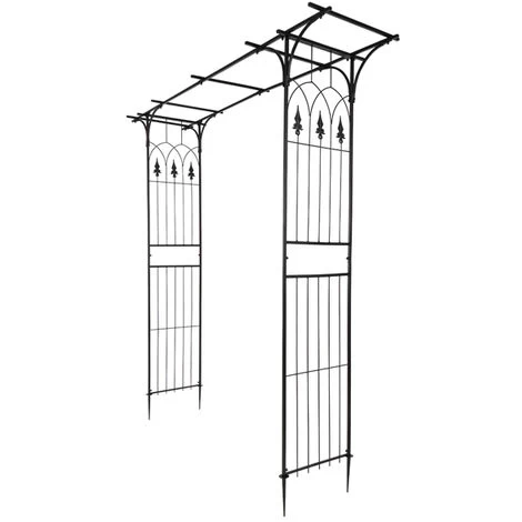 Fitprobo 20641208cm Flat Top Wrought Iron Arch Plant Climbers,wedding Arch,garden Metal Arch,garden Gazebo Suitable For Indoor And Outdoor Garden Terrace Trellis,various Bridal Party Decoration(black) - Image 2