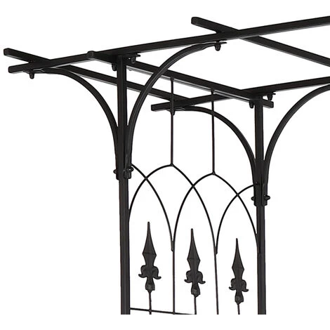 Fitprobo 20641208cm Flat Top Wrought Iron Arch Plant Climbers,wedding Arch,garden Metal Arch,garden Gazebo Suitable For Indoor And Outdoor Garden Terrace Trellis,various Bridal Party Decoration(black) - Image 3