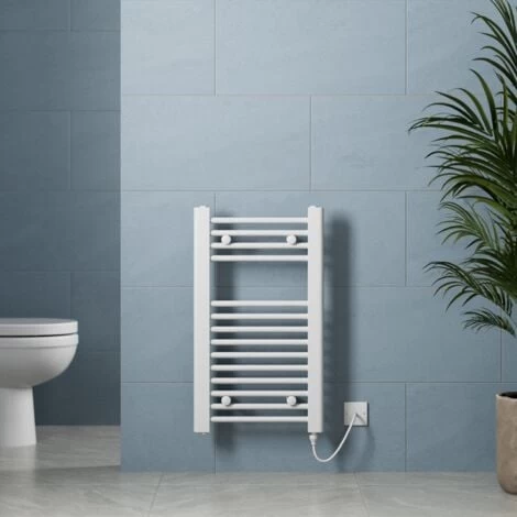 Duratherm Electric Flat White Towel Rail 700 X 400mm - 150W